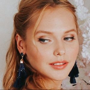 Erica Nikol Haley Long Tassel Earrings